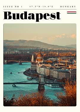 Budapest Hungary Travel Art Poster
