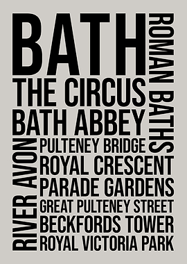 Bath, UK City Typography
