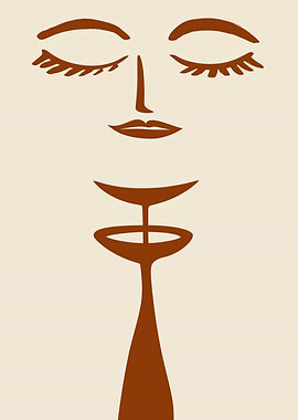 Abstract Face with Vase