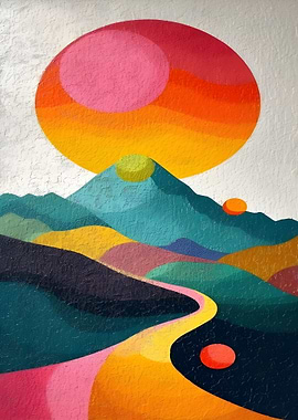 Abstract Mountain Landscape