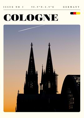 Cologne Germany Travel Art Poster