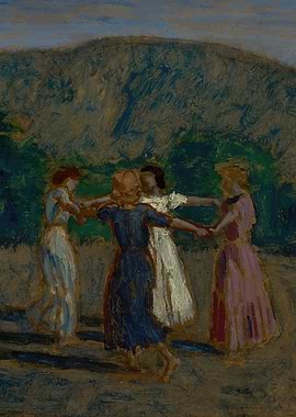 Four Women Dancing Franz von Stuck