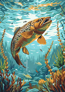 Brown Trout Underwater