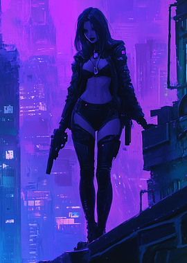 Cyberpunk Cityscape, Assassin