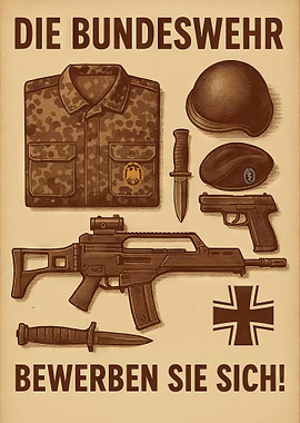 Vintage fictional Bundeswehr Recruitment Poster
