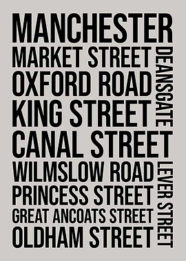Manchester Locations Typography