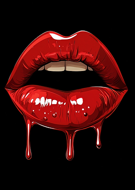 Glossy Red Lips