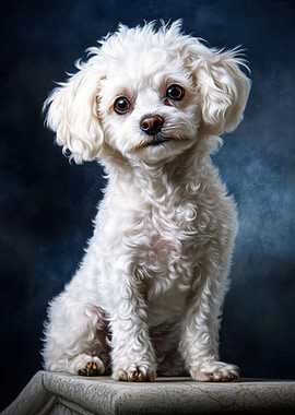 White Poodle Portrait