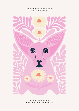 Pink Animal with Flowers