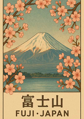 Mount Fuji with Cherry Blossoms