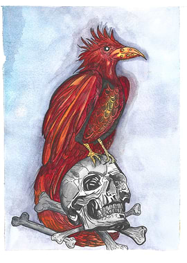 Phoenix on Skull