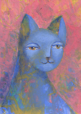Blue Cat Painting