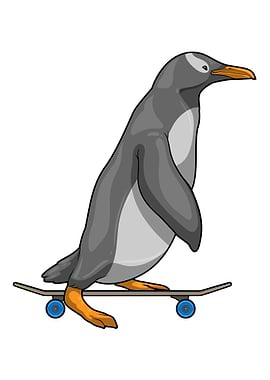 Penguin Skater Skateboard