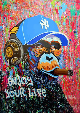 Chimpanzee Enjoying Life