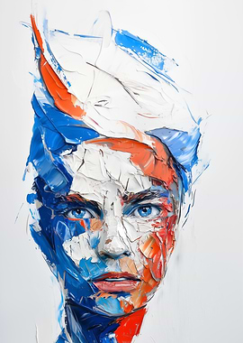 Abstract Portrait in USA Flag Colours