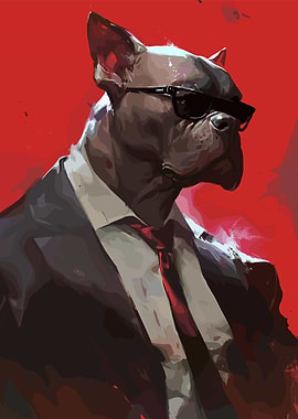 Dog in Suit and Sunglasses
