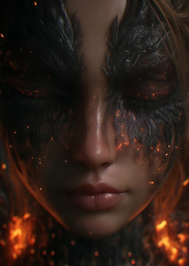 Fiery Woman Portrait