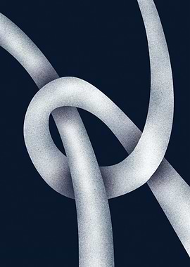 KNOTFORM I – Abstract Knot Art in Navy Blue