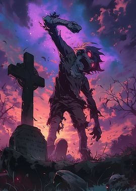 Zombie Rising from Grave