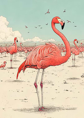 Pink Flamingo Illustration
