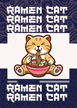 Ramen Cat Illustration