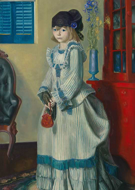 Girl in Striped Dress