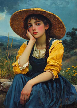 Young Woman in a Straw Hat