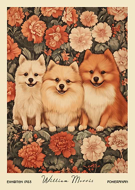 Pomeranian William Morris Floral