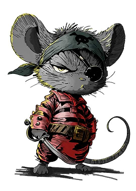 Pirate Mouse Illustration
