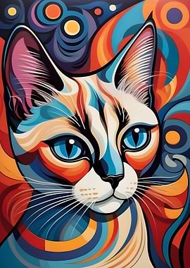 Abstract Cat Portrait