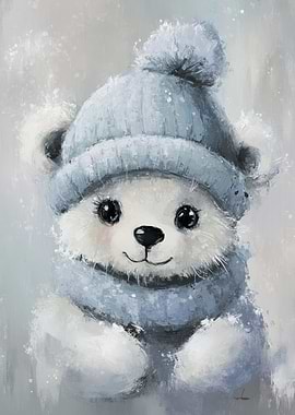 Cute Polar Bear in Winter