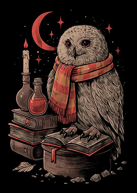 Mystic Owl Cute Book Reading