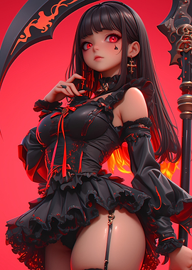 Anime Girl with Scythe Gaming