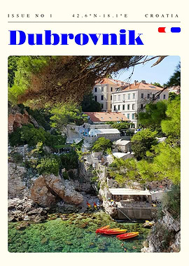 Dubrovnik Croatia Travel Art Poster