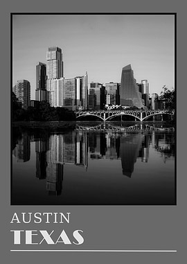 Austin Texas Skyline Travel Photo Poster