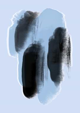Abstract Blue and Black Watercolor Strokes