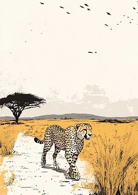 Cheetah in Savanna