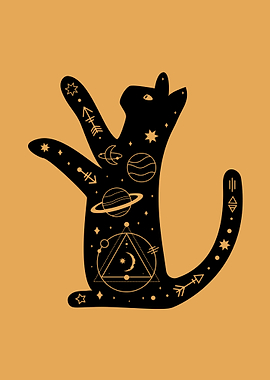 Cosmic Cat Silhouette