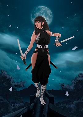 Female Ninja with Swords