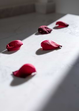 Rose Petals on Marble