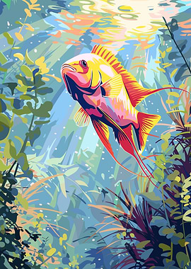 Colorful Fish in Underwater World