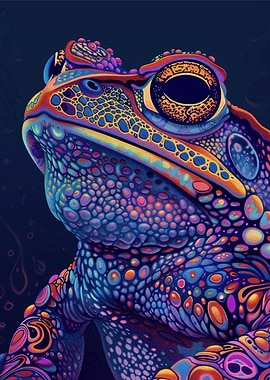 Psychedelic Neon Toad