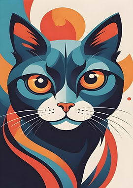 Abstract Cat Portrait