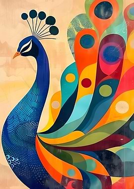 Abstract Peacock Painting