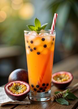 Passion Fruit Boba Tea