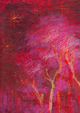 Abstract Red and Pink Forest