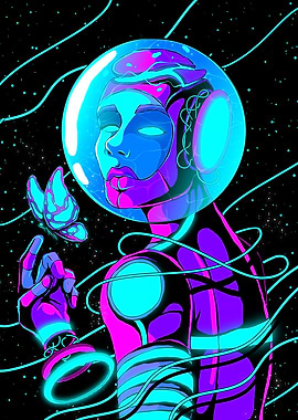 Neon Space Astronaut Android