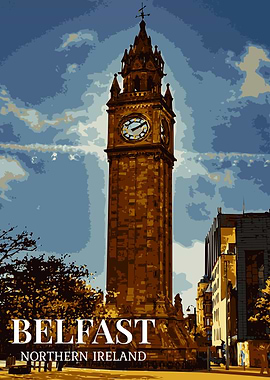 Belfast Clock Tower Poster