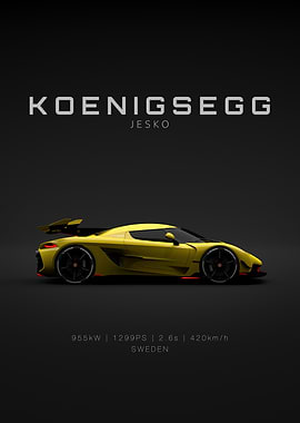 Yellow Koenigsegg Jesko - Specs