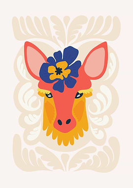 Floral Deer Portrait